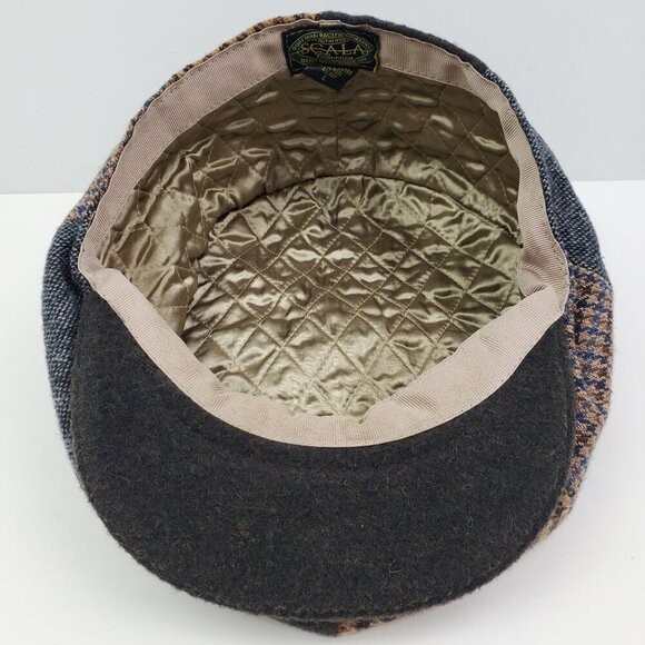 Scala Newsboy Cap Hat Vintage Houndstooth Dorfman Pacific Wool Blend Large - Picture 5 of 11